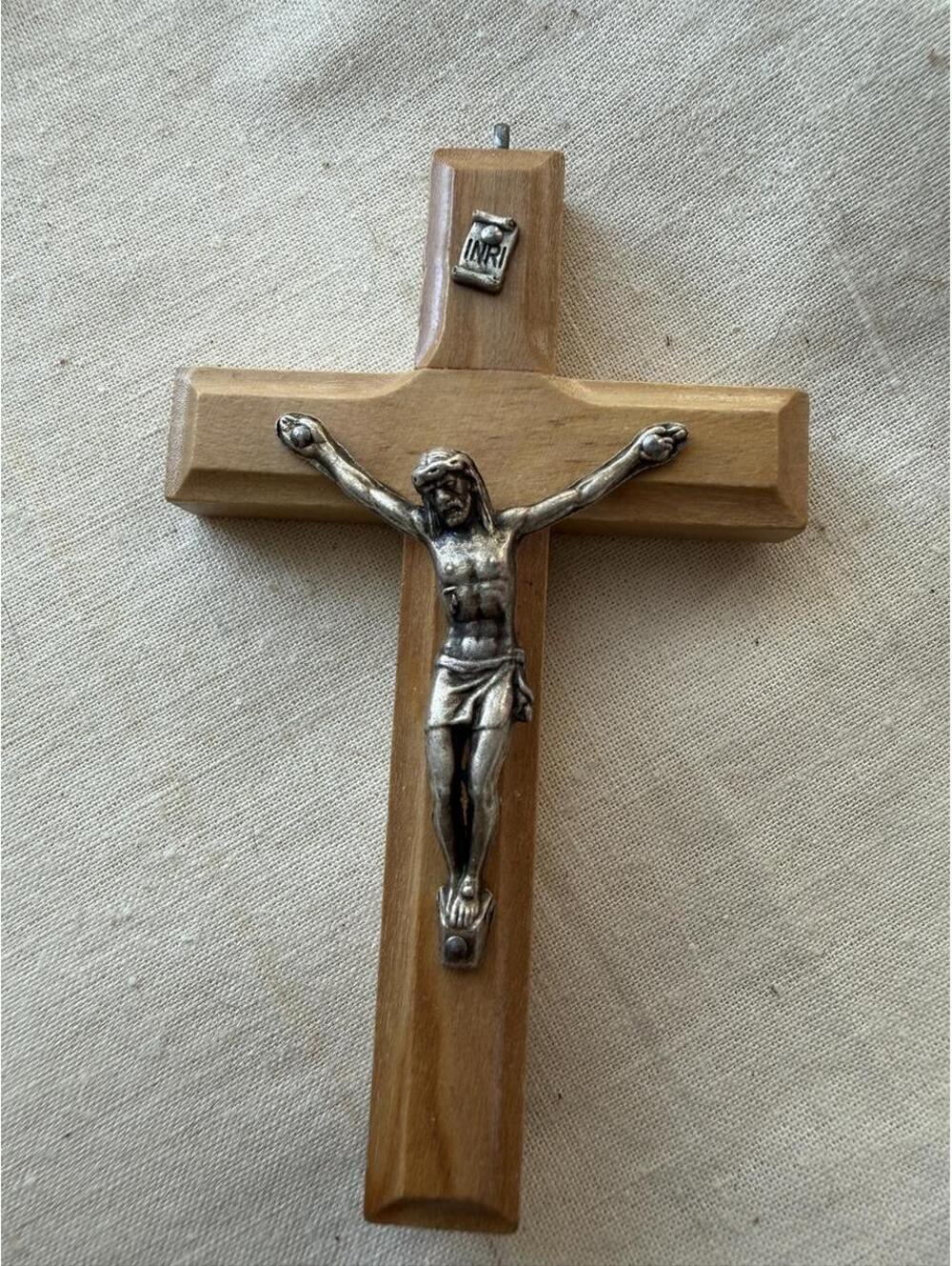 Italian Genuine Olive Wood Crucifix Wall Cross 4 Inch